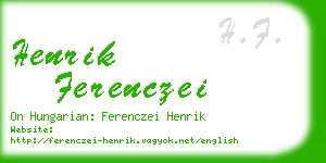 henrik ferenczei business card
